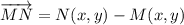 \overrightarrow {MN} = N(x,y)-M(x,y)