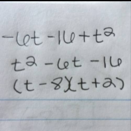 Factor -6t-16+t^2how do you factor this equation?