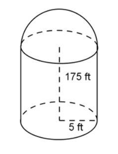 What is the volume of grain that could completely fill this silo, rounded to the nearest whole numbe