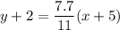 y+2=\dfrac{7.7}{11}(x+5)