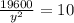 \frac{19600}{y^2} = 10