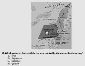 Which group settled mostly in the area marked by the star on the above map?