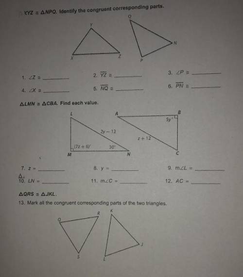 GEOMETRY HELP PLEASEEEEEEEEEE

Lesson 5-1 Exploring What Makes Triangles Congruent Practice and Prob