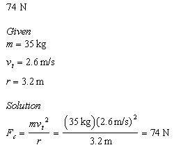 A35 kg child moves with uniform circular motion while riding a horse on a carousel. the horse is 3.2