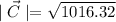 \mid \vec C\mid=\sqrt{1016.32}