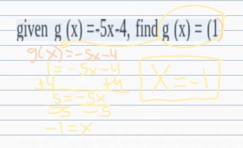 Given g (x) =-5x-4, find g (x) = (1)