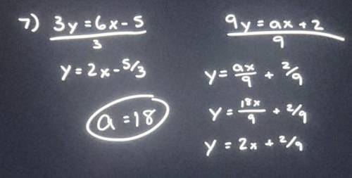 Write an equation of a line that is parallel to the given line.

5. y = 7
6. x = 12
if you can also