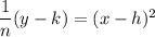 \dfrac{1}{n}(y-k)=(x-h)^2