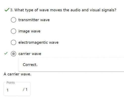 What type of wave moves the audio and visual signals?