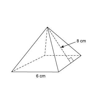 What is the surface area of the square pyramid?  a.