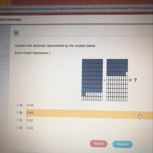 Subtract the decimals represented by the models above.