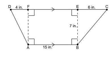 What is the area of this trapezoid?  175 in² 140 in² 129 in² 85 in²