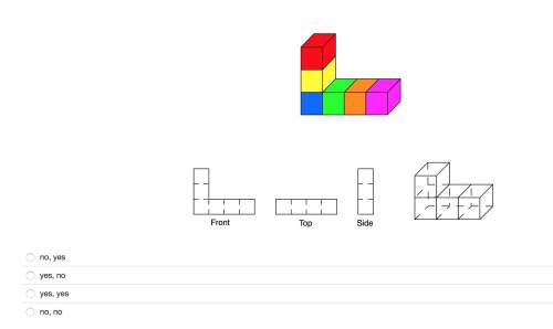 Determine whether each view represents the object. assume there are no hidden cubes. i don't
