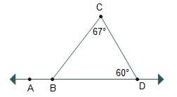 What is the m∠abc?  1)m∠abc = 60° 2)m∠abc = 67° 3)m∠abc = 120° 4)m∠abc