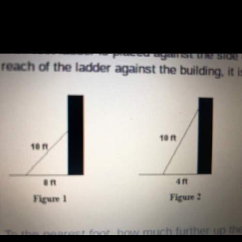 A10-foot ladder is placed against the side of a building, as shown in figure 1. the bottom of the la