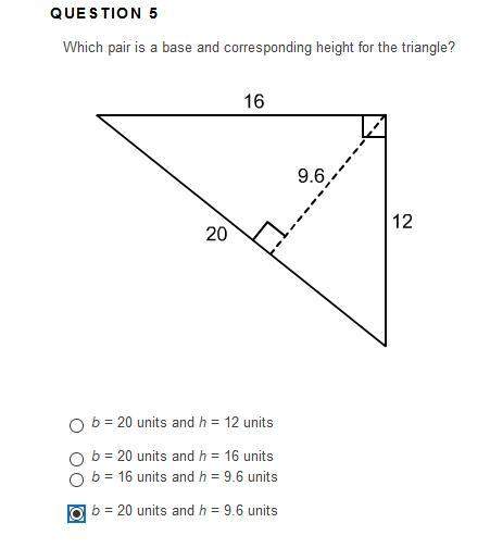 Will give brainliest! is it abc or d (note this is finding area of a triangle)