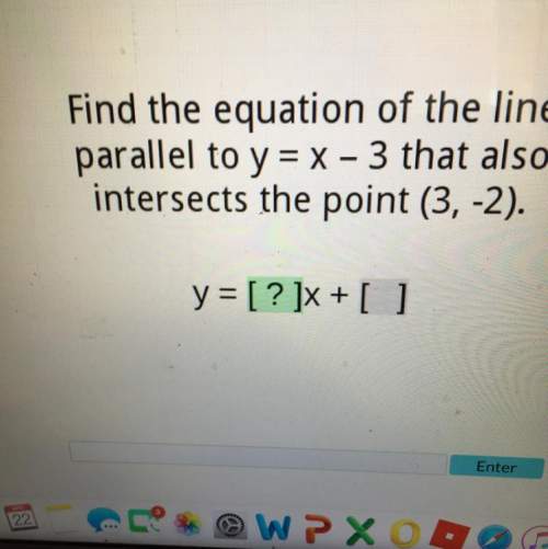 Find the equation of the line parallel to y=x-3 that also intersects the points (3,-2)