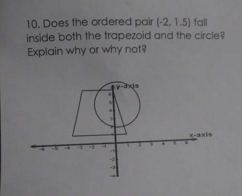 Does the ordered pair (-2, 1.5) fall inside both the trapezoid and the circle? explain why or why n