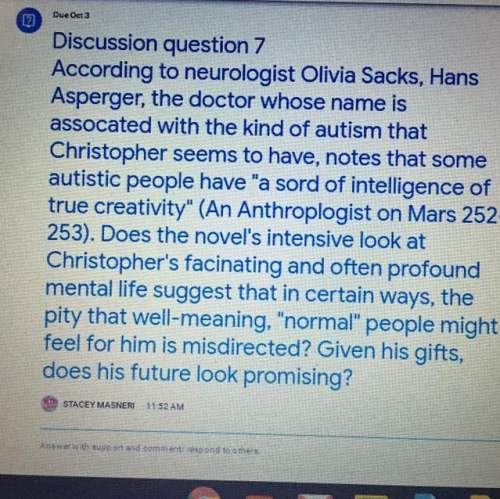 This is a discussion question for the book “the curious incident of the dog in the night-time” can a
