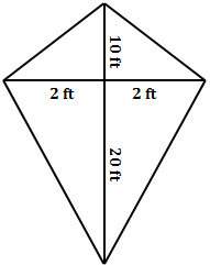 What is the area of the kite?  be sure to include your work for a , rate, and brainlie