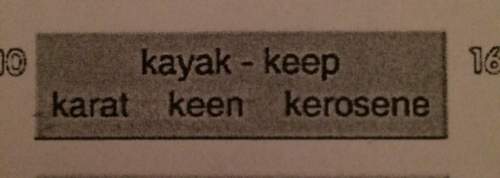 Which one comes between kayak and keep? dose karat, keep or kerosene come between kayak and keep?