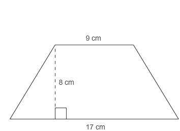 What is the area of the trapezoid?  a. 72 cm2 b. 104