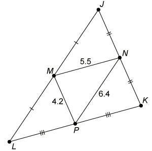 What is the measure of segment jk?