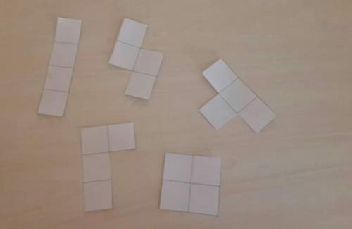 How to make a 5 * 4 rectangle using the shapes. turning faces is allowed.