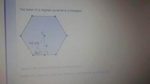 The base of a regular pyramid is a hexagon. what is the area of the base of the pyramid? (express y