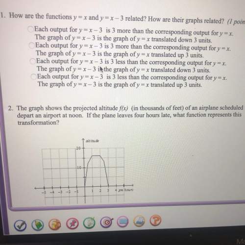 How are the functions y=x and y=x-3 related? how are their graphs related?
