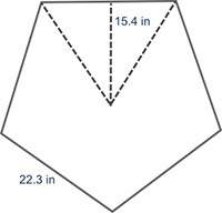 Calculate the area of the regular pentagon below:  686.84 square inches 732.34 sq