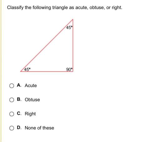 Classify the following triangle as acute, obtuse, or right.