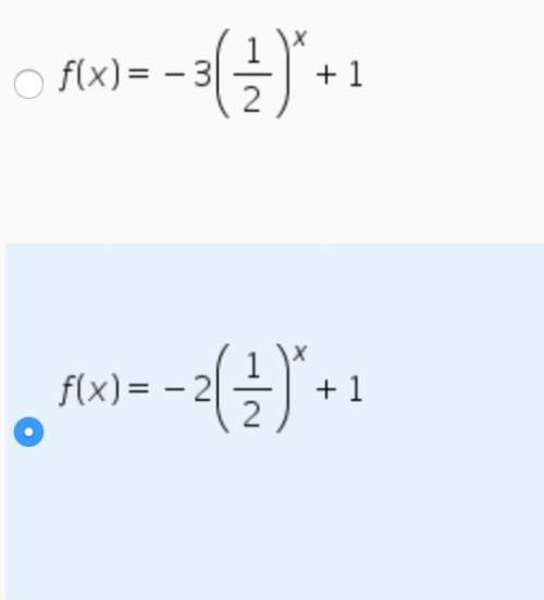 Given its parent function g(x) = (1/2)^x, what is the equation of the function shown?