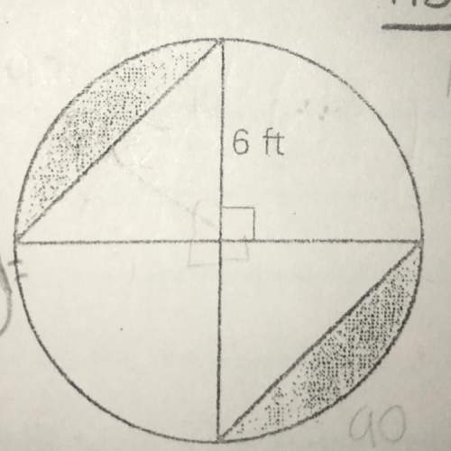 Find the area of the shaded region .