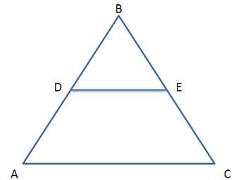 In triangle abc, de is parallel to ac and de = 10. find the length of ac if de is a midsegment of tr