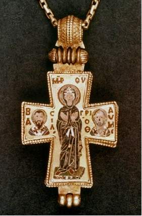 Use this image of byzantine art to answer the following question:  what does this image