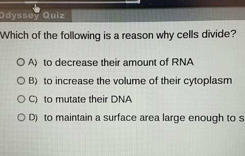 Which of the following is a reason why cells divide