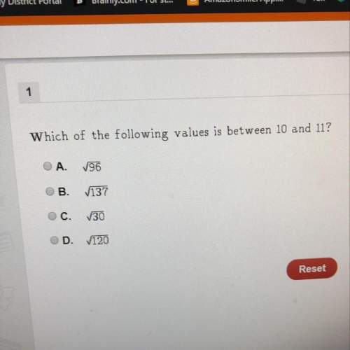 Which of the following values is between 10 and 11?