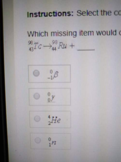 Which missing item would complete this beta decay reaction?  plato