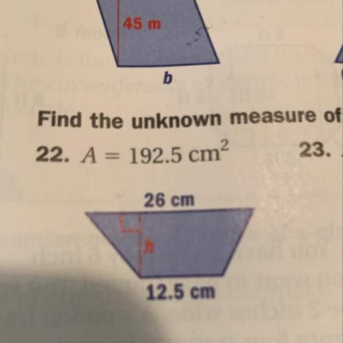 192.5=1/2(26+12.5)h. what is the unknown measure
