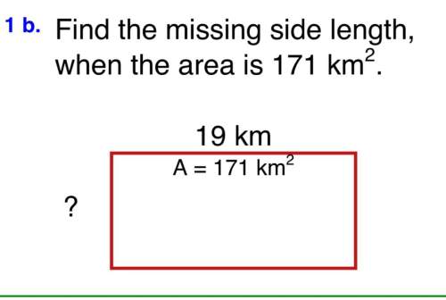 Find the missing side link when the area is 171 km².