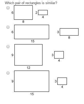 Which pair of rectangles is similar?  see attatchment