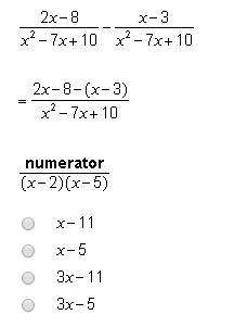 Study the example shown below.which expression should replace the word “numerator” in th