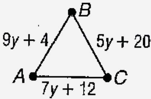 For what value of y is triangle abc a regular triangle?