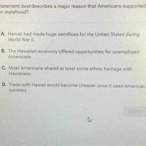 Which statement best describes a major reason that americans supported hawaiian statehood?