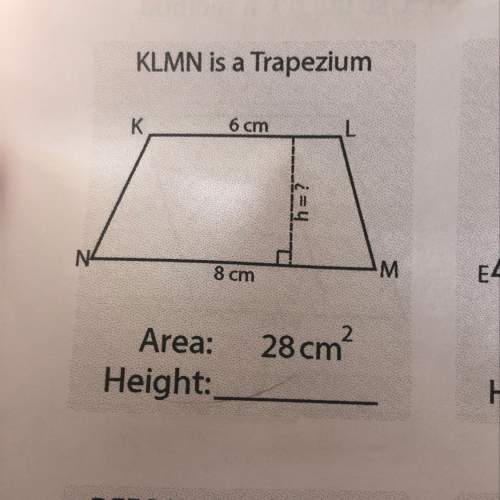 Klmn is a trapezium i dont know how to find the h ! i need