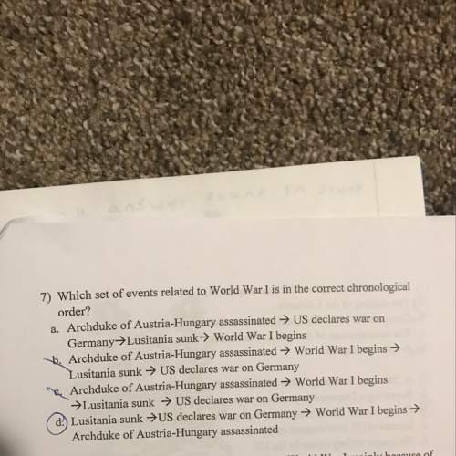 Which set of events related to world war i is the correct chronological order