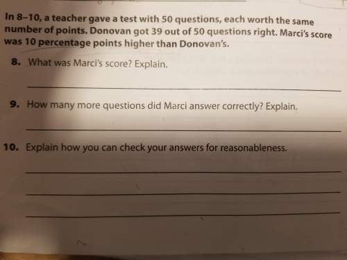 Donovan got 39/50 on a test, marci had 10% points higher than donovan. what was her score?