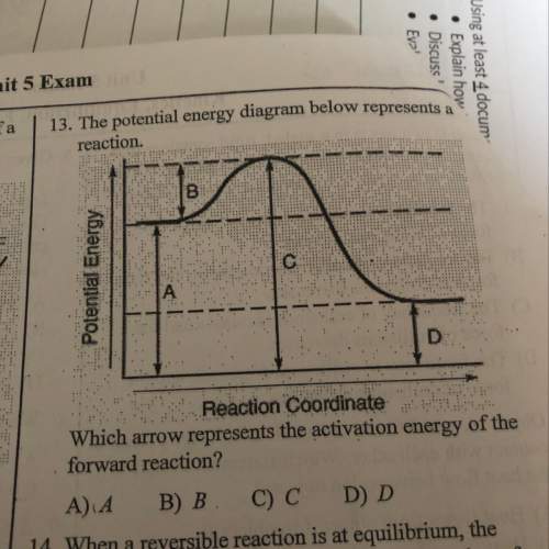 Which arrow represents the activation energy of the forward reaction