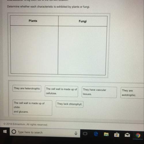 Determine whether each characteristic is exhibited by plants or fungi.